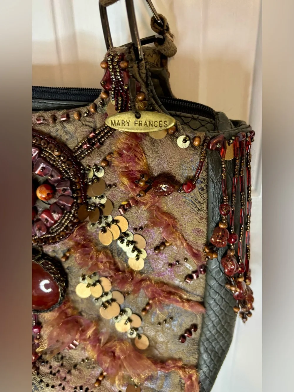 Mary Frances ornate leather